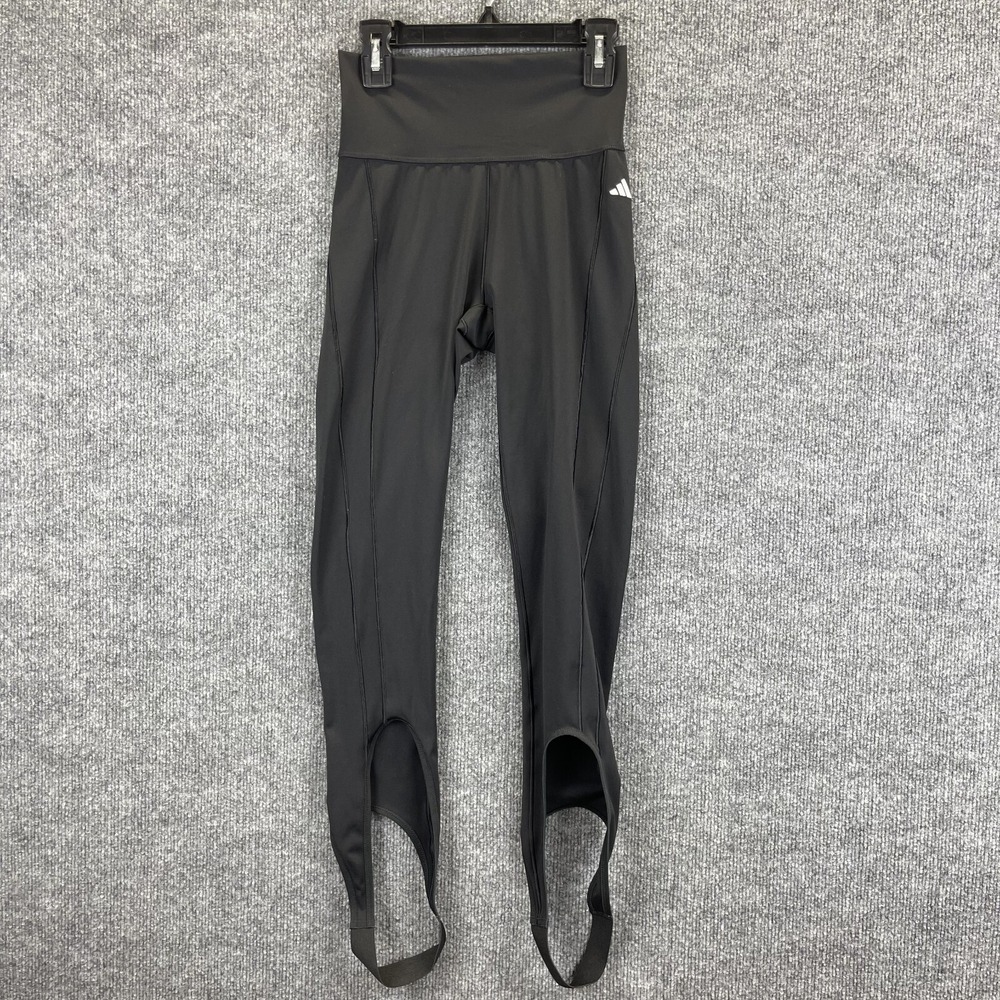 Adidas Leggings Women's Small Black Heat RDY Elastic Waist & Foot Straps